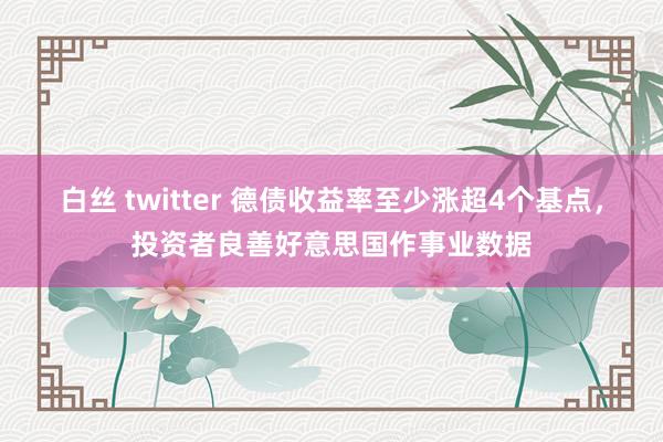白丝 twitter 德债收益率至少涨超4个基点,投资者良善好意思国作事业数据