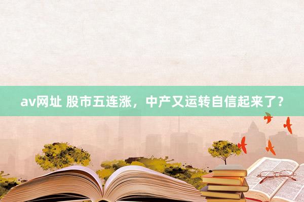 av网址 股市五连涨，中产又运转自信起来了？