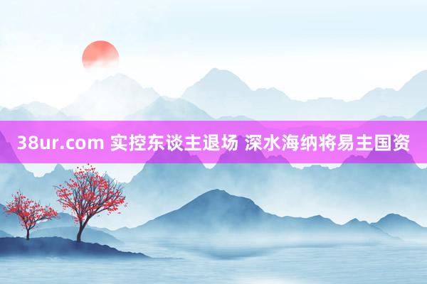 38ur.com 实控东谈主退场 深水海纳将易主国资
