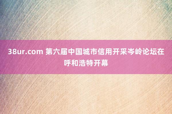 38ur.com 第六届中国城市信用开采岑岭论坛在呼和浩特开幕