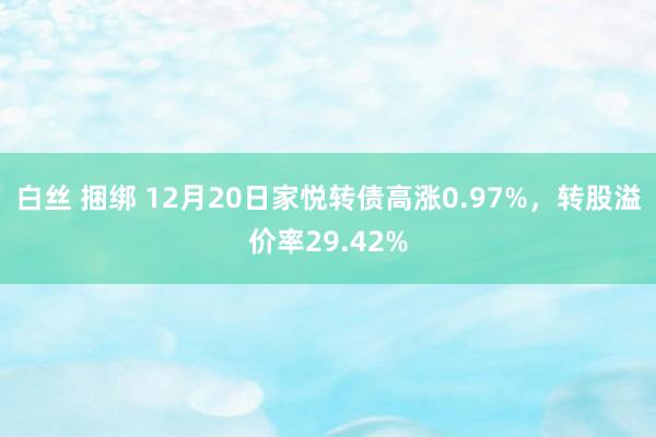 白丝 捆绑 12月20日家悦转债高涨0.97%，转股溢价率29.42%