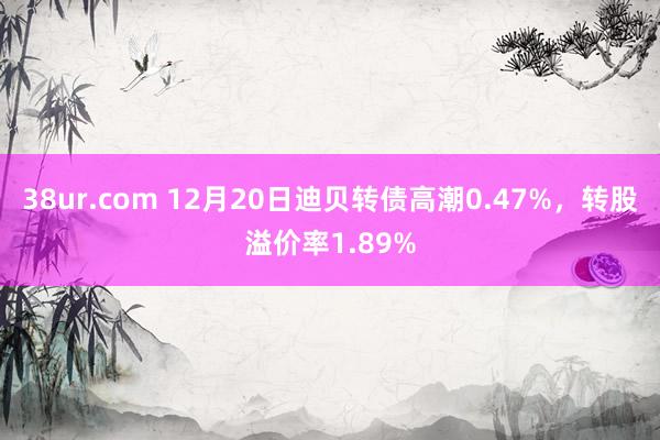 38ur.com 12月20日迪贝转债高潮0.47%，转股溢价率1.89%