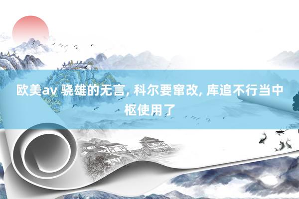 欧美av 骁雄的无言， 科尔要窜改， 库追不行当中枢使用了