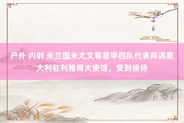户外 内射 米兰国米尤文等意甲四队代表拜谒意大利驻利雅得大使馆，受到接待