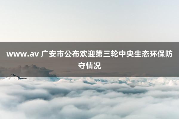www.av 广安市公布欢迎第三轮中央生态环保防守情况