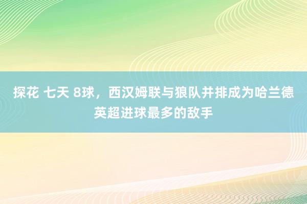 探花 七天 8球，西汉姆联与狼队并排成为哈兰德英超进球最多的敌手