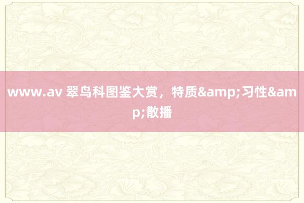 www.av 翠鸟科图鉴大赏，特质&习性&散播