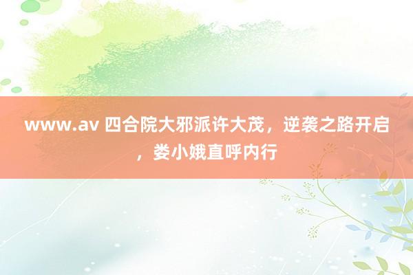 www.av 四合院大邪派许大茂，逆袭之路开启，娄小娥直呼内行