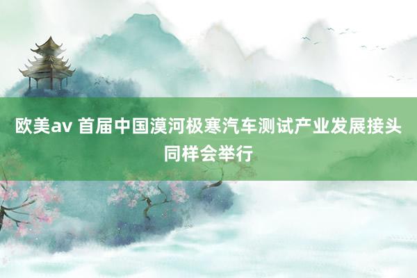 欧美av 首届中国漠河极寒汽车测试产业发展接头同样会举行