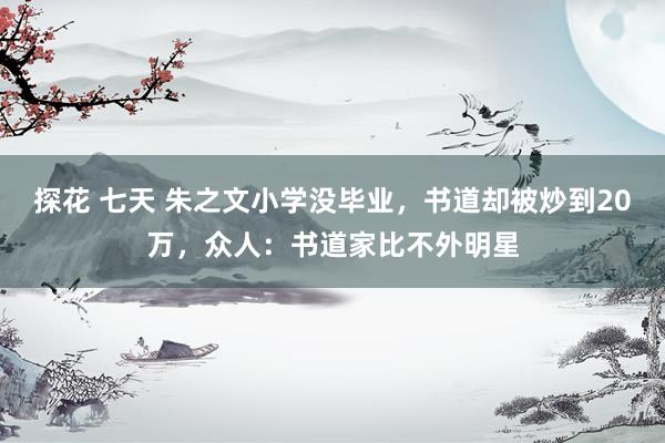探花 七天 朱之文小学没毕业，书道却被炒到20万，众人：书道家比不外明星