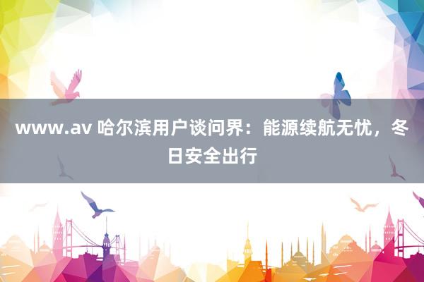 www.av 哈尔滨用户谈问界：能源续航无忧，冬日安全出行