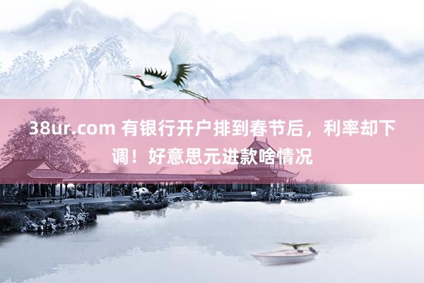 38ur.com 有银行开户排到春节后，利率却下调！好意思元进款啥情况