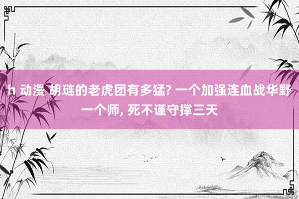 h 动漫 胡琏的老虎团有多猛? 一个加强连血战华野一个师， 死不谨守撑三天
