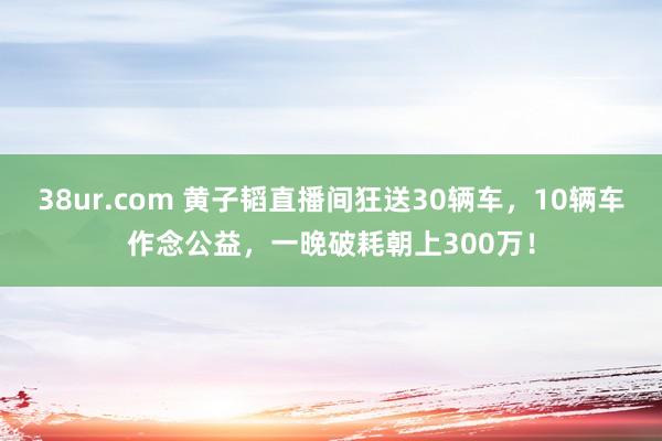38ur.com 黄子韬直播间狂送30辆车，10辆车作念公益，一晚破耗朝上300万！