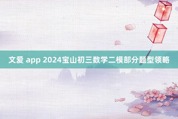 文爱 app 2024宝山初三数学二模部分题型领略