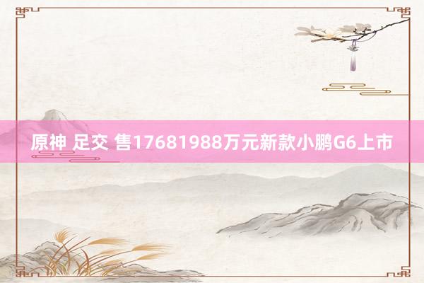 原神 足交 售17681988万元新款小鹏G6上市