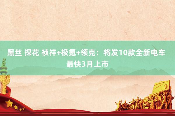 黑丝 探花 祯祥+极氪+领克：将发10款全新电车 最快3月上市