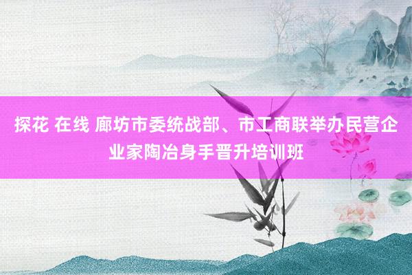 探花 在线 廊坊市委统战部、市工商联举办民营企业家陶冶身手晋升培训班