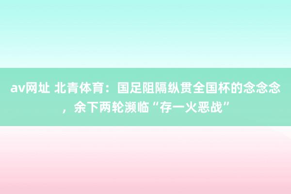 av网址 北青体育：国足阻隔纵贯全国杯的念念念，余下两轮濒临“存一火恶战”