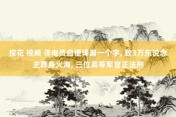 探花 视频 译电员自便译漏一个字， 致3万东说念主葬身火海， 三位高等军官正法刑