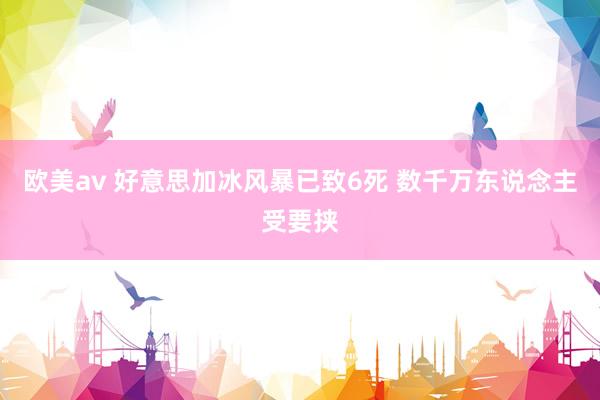 欧美av 好意思加冰风暴已致6死 数千万东说念主受要挟