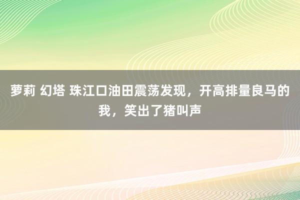 萝莉 幻塔 珠江口油田震荡发现，开高排量良马的我，笑出了猪叫声
