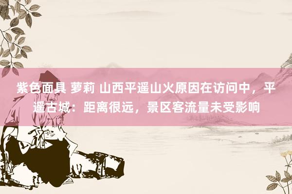 紫色面具 萝莉 山西平遥山火原因在访问中，平遥古城：距离很远，景区客流量未受影响