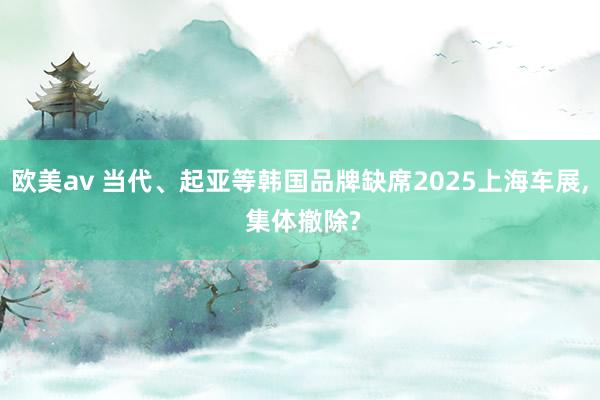 欧美av 当代、起亚等韩国品牌缺席2025上海车展， 集体撤除?