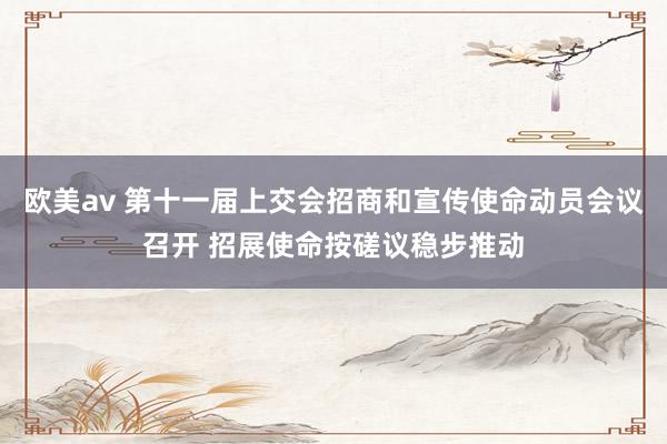 欧美av 第十一届上交会招商和宣传使命动员会议召开 招展使命按磋议稳步推动