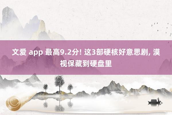文爱 app 最高9.2分! 这3部硬核好意思剧， 漠视保藏到硬盘里