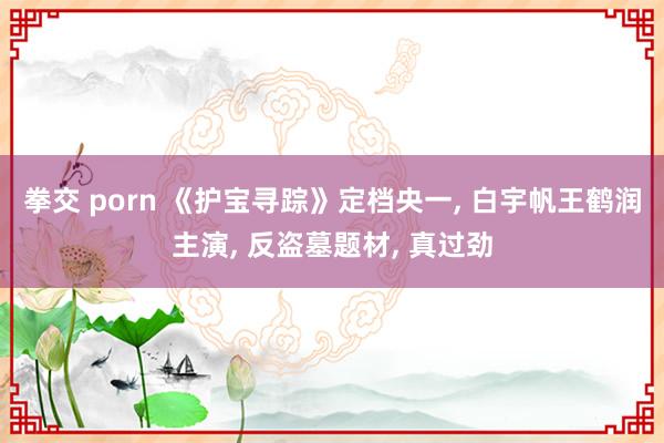 拳交 porn 《护宝寻踪》定档央一， 白宇帆王鹤润主演， 反盗墓题材， 真过劲
