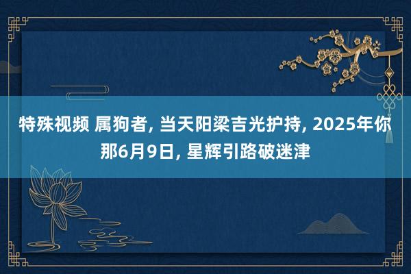 特殊视频 属狗者， 当天阳梁吉光护持， 2025年你那6月9日， 星辉引路破迷津