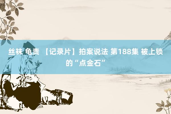 丝袜 龟责 【记录片】拍案说法 第188集 被上锁的“点金石”