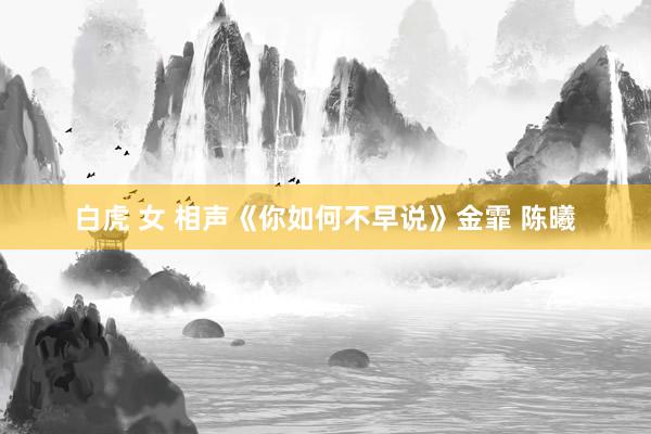 白虎 女 相声《你如何不早说》金霏 陈曦